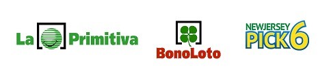 Логотипы лотерей La Primitiva, Bonoloto, New Jersey Pick-6